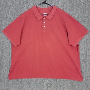 King Size Polo Shirt Mens 5XL Red Outdoor Casual Golf 100% Cotton